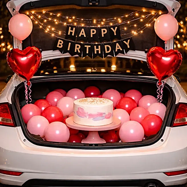 Shining Birthday Balloon Car Boot Decor Set 