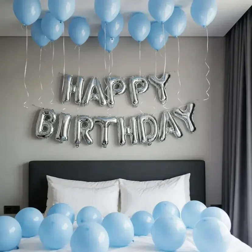 Simple Bedroom Decoration For Birthday Setup