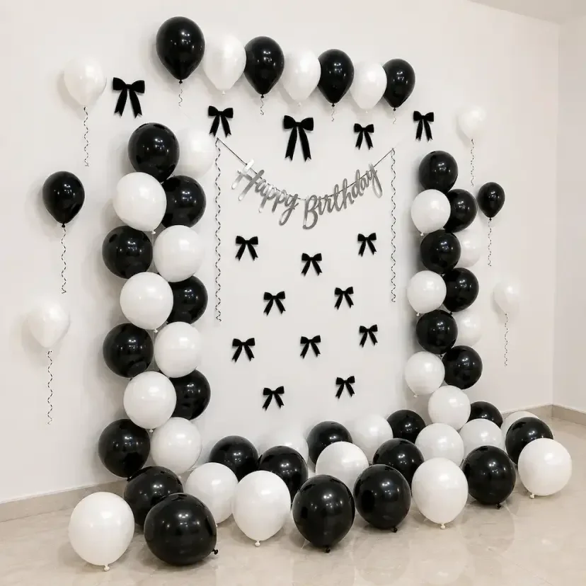 Bow Ribbon Birthday Decoration Setup