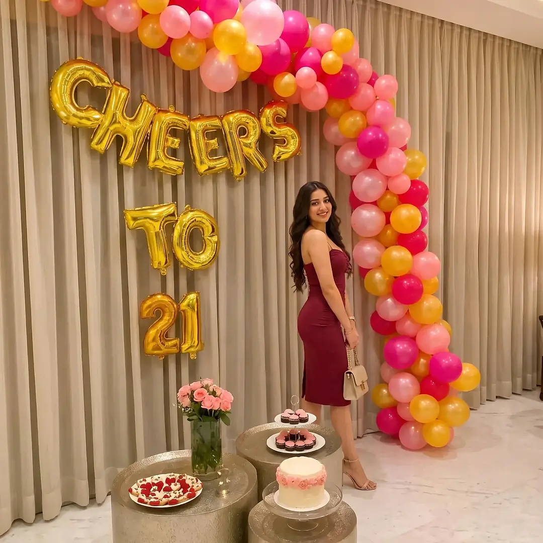 21st Birthday Balloon Arch Decoration Set