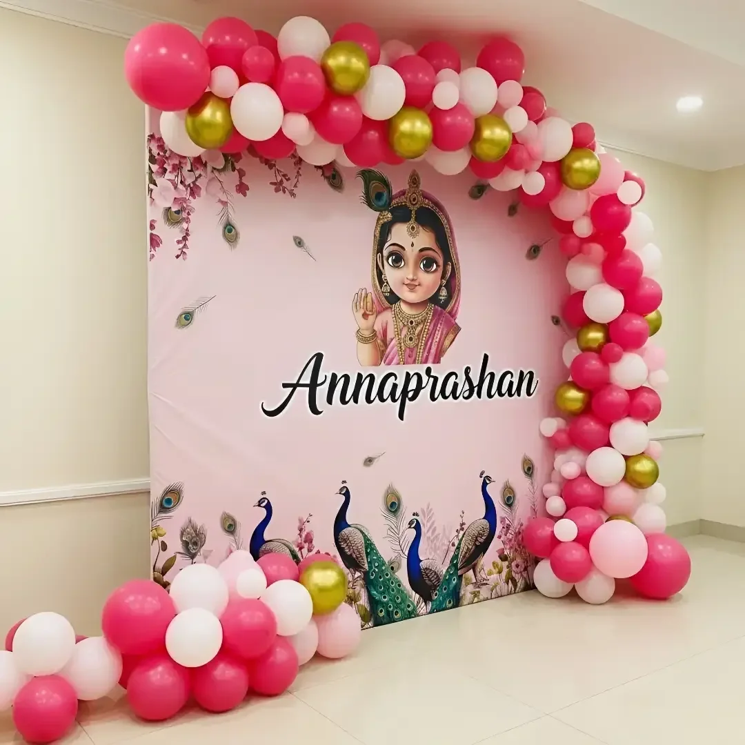 Annaprashan Backdrop Decoration Setup 