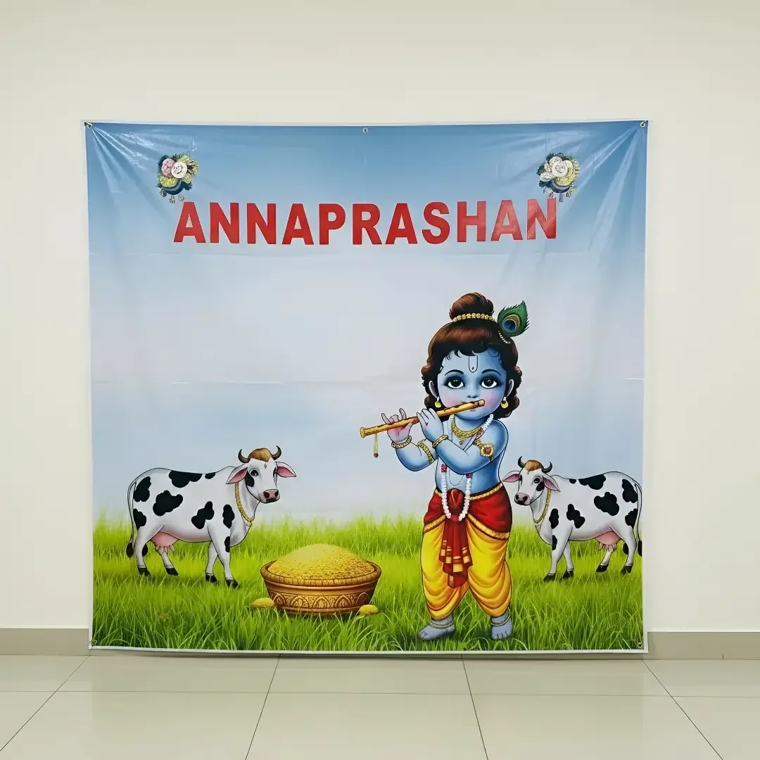 First Rice Ceremony Backdrop Decoration Setup