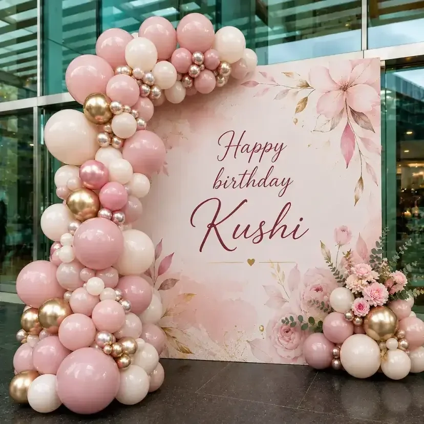 Balloon Arch Birthday Setup Decor