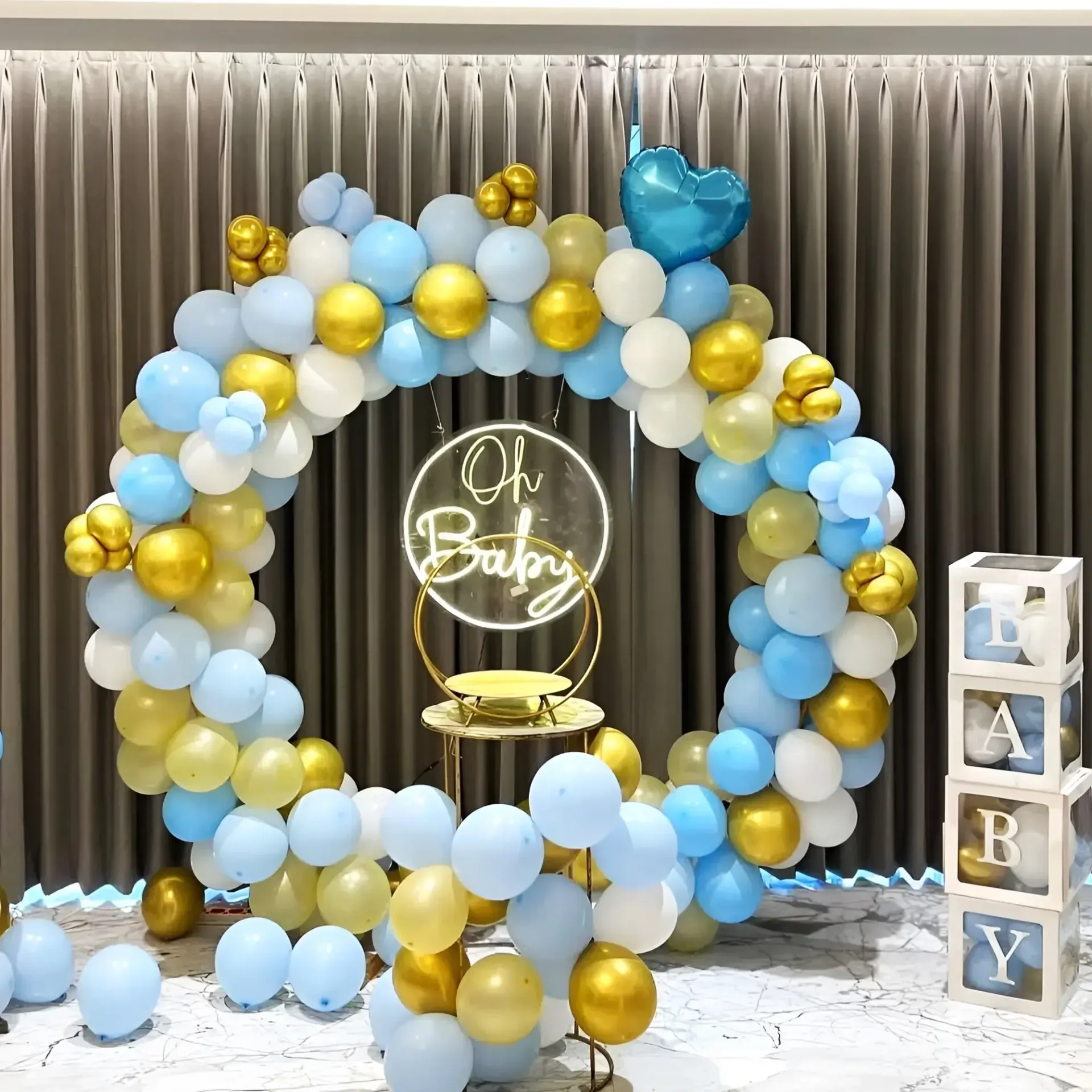 Baby Shower Ring Backdrop Setup Decor