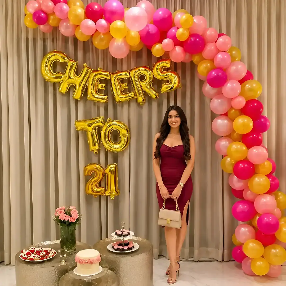 21st Birthday Balloon Arch Decoration Set