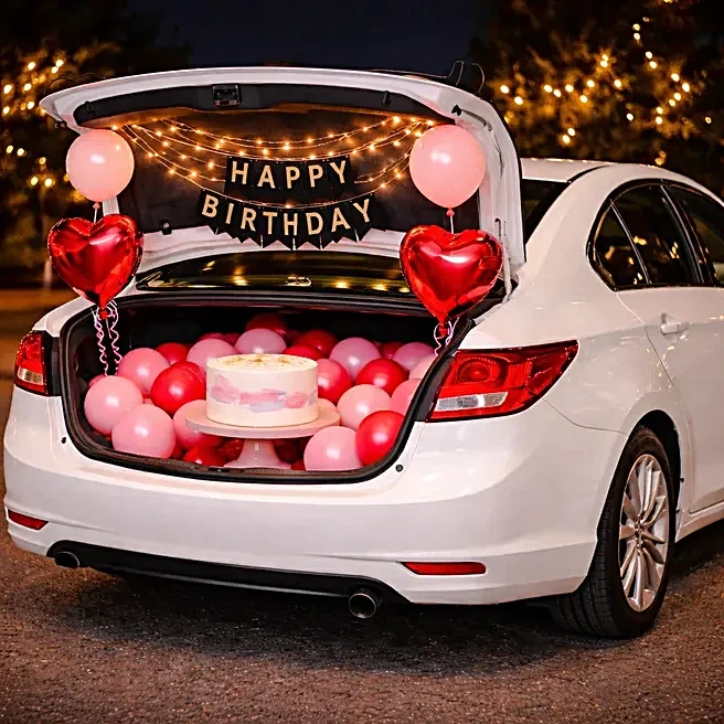 Shining Birthday Balloon Car Boot Decor Set 