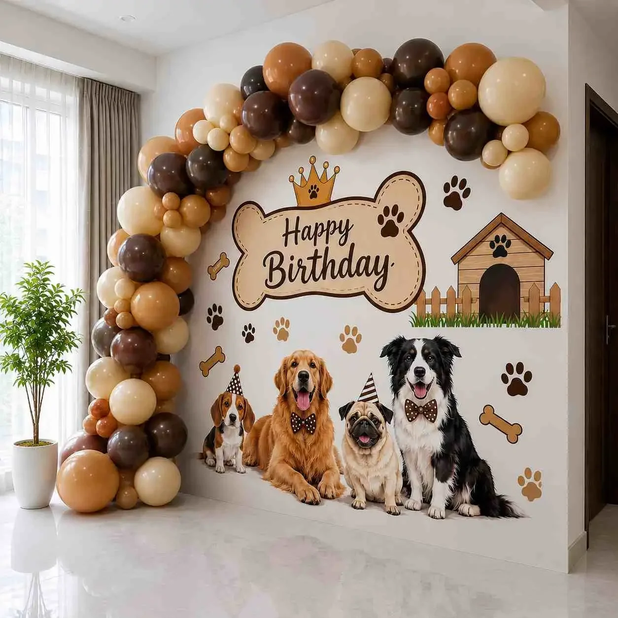 Royal Paw Dog Birthday Decoration Setup