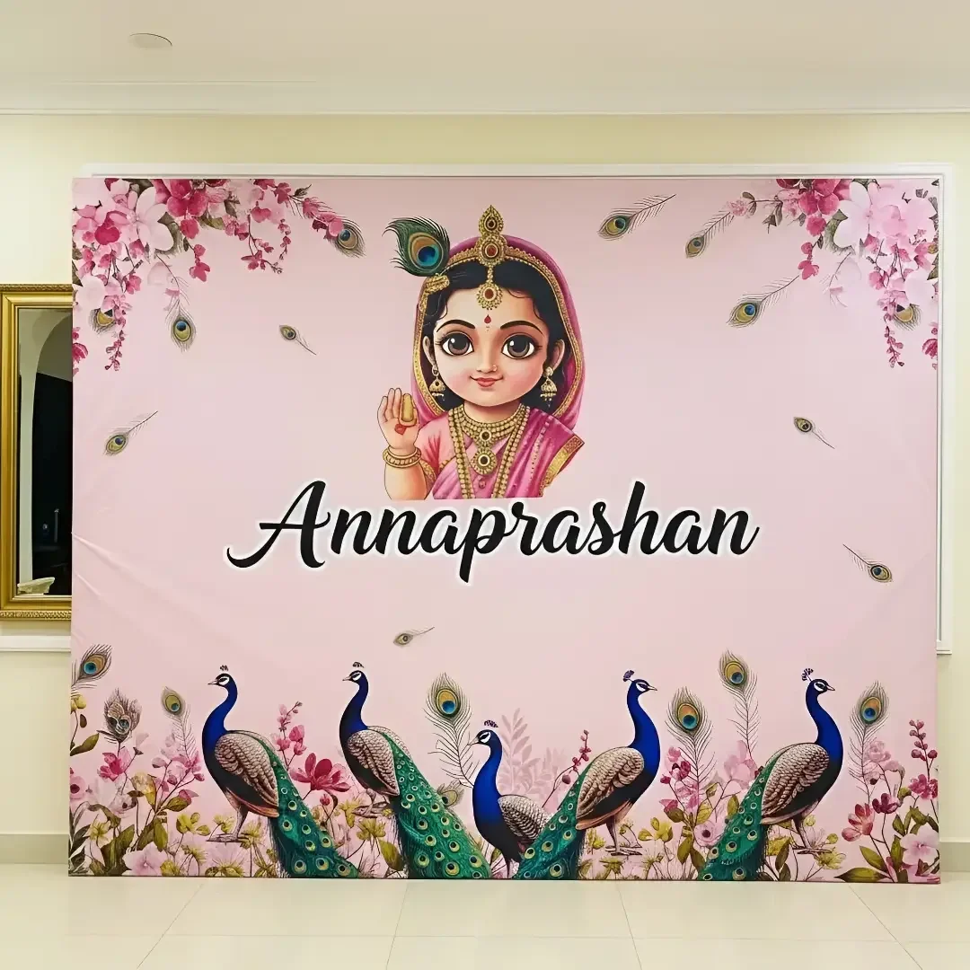 Annaprashan Backdrop Decoration Setup 