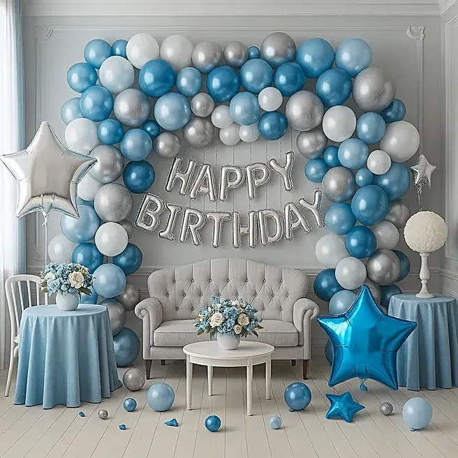 silvernbluebirthdayballoondisplay2