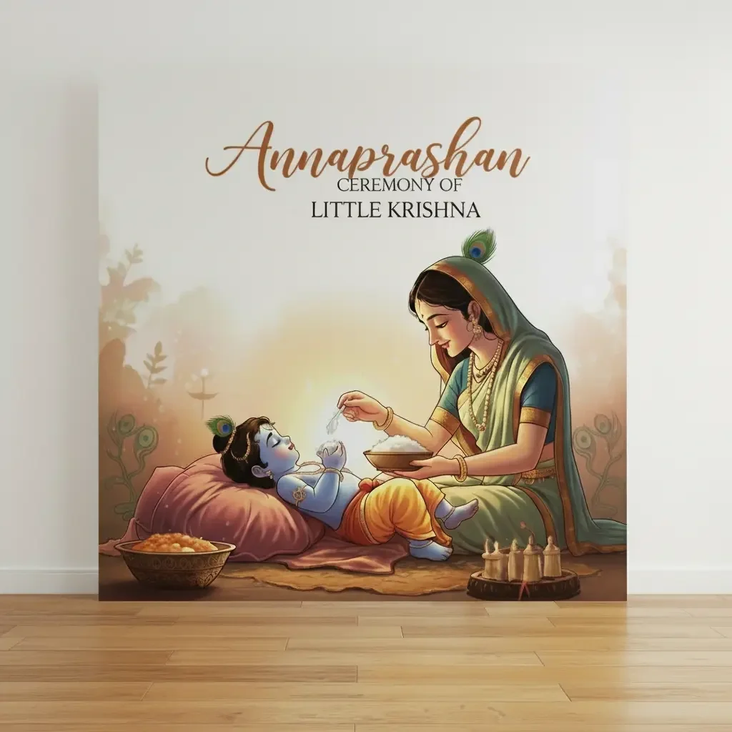 Baby Krishna Annaprashan Decoration Setup