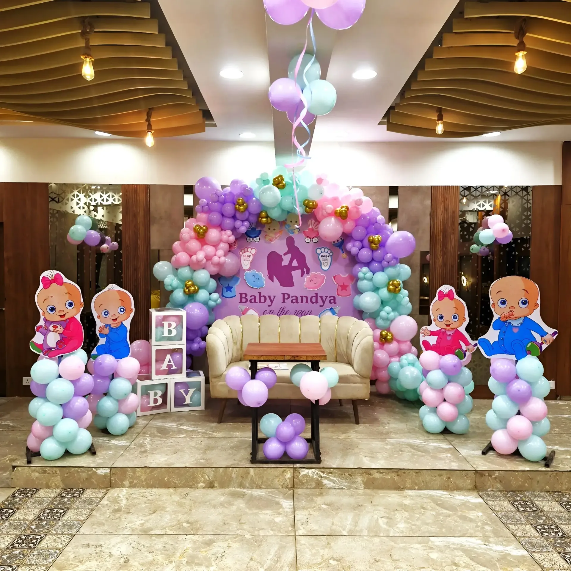 Baby Shower Hall Decoration Setup