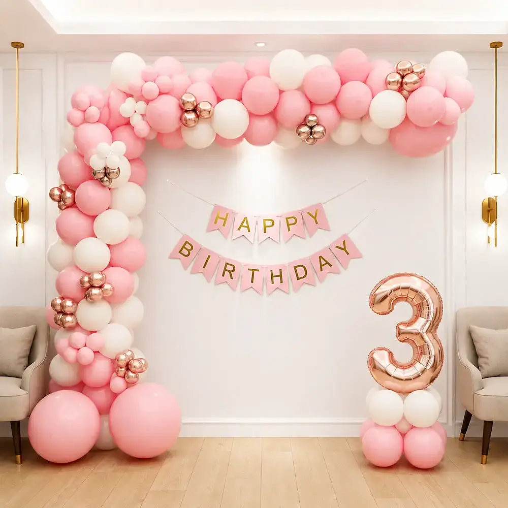 Dreamy Balloon Birthday Decoration Setup