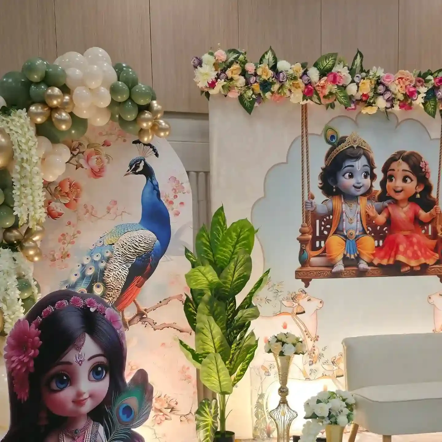 Traditional Baby Shower Stage Decoration Setup