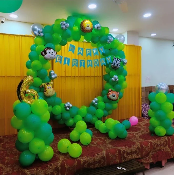 Kids Jungle Birthday Decor Setup 