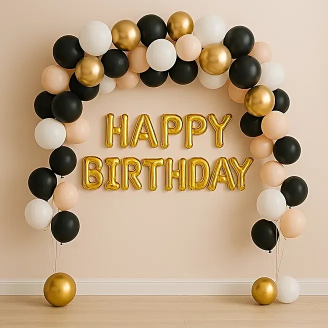 classicgoldbirthdaycelebrationballoondecor1