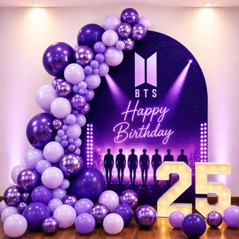 BTS K-Pop Birthday Decoration Setup