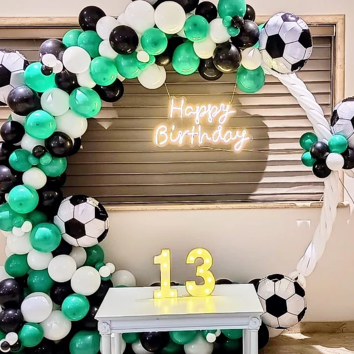 FootballthemeBirthdayBalloonDecorationinroundframe