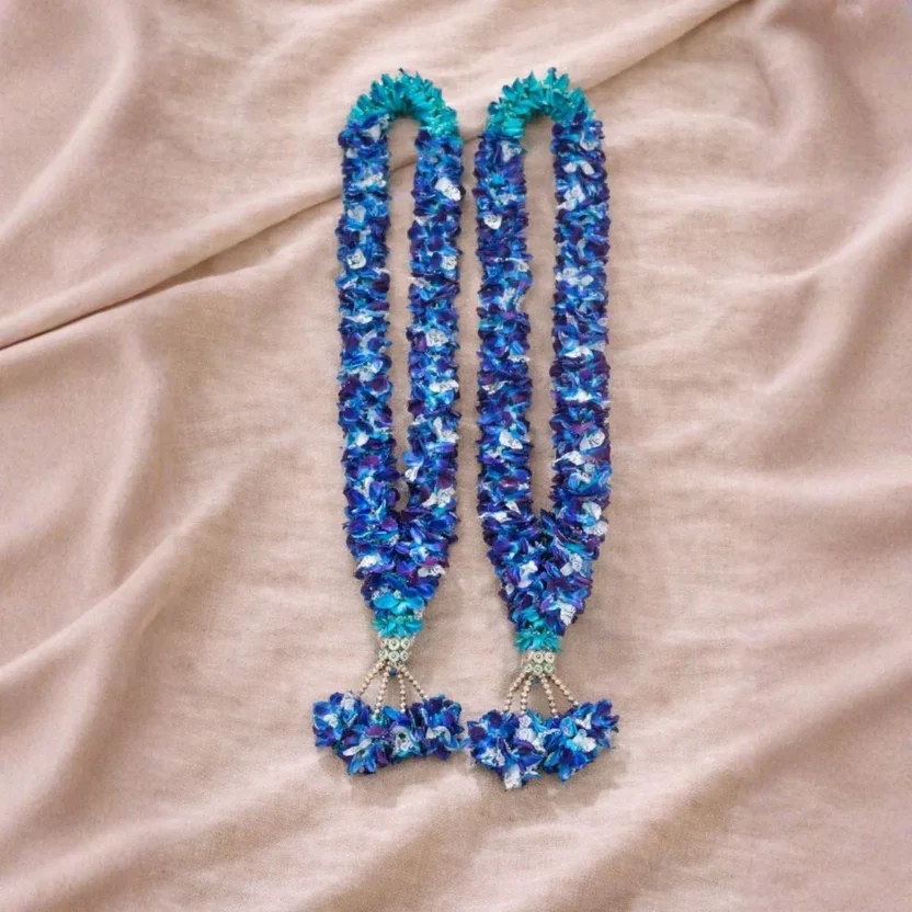 Fresh Blue Orchid Wedding Garland Varmala